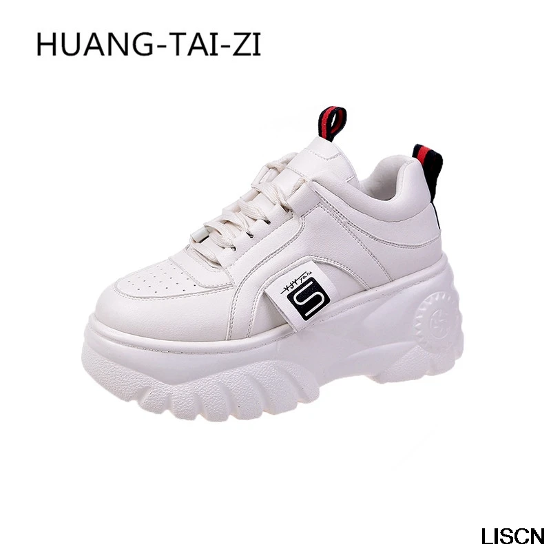 

New Designer Shoes Woman Wedges Platform Sneakers Lace-Up Breathable Tenis Feminino Casual Chunky Sneakers Ladies Zapatos Mujer
