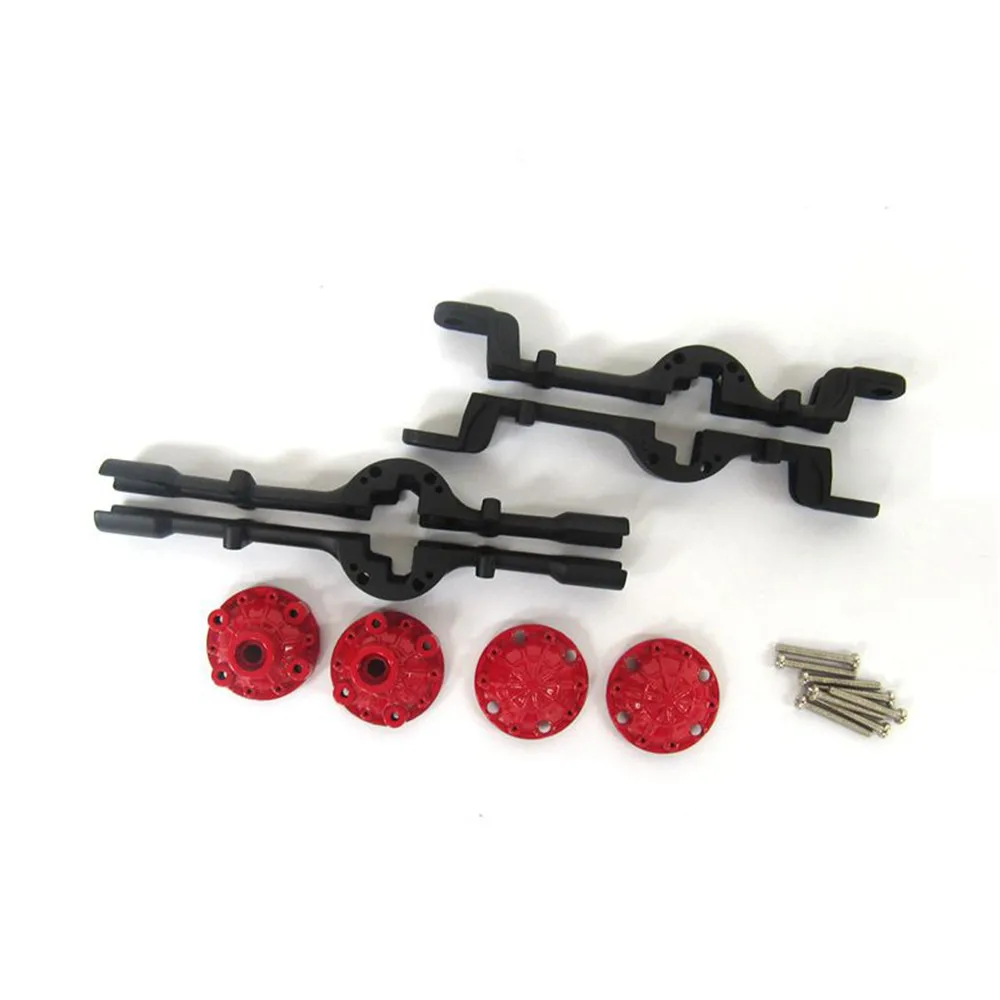 1set Metal Front and Rear Axle Housing For WPL B1 B14 B16 B24 B36 C24 C14 Universal Military Truck RC Car Spare Upgrade Parts - Цвет: Black Red