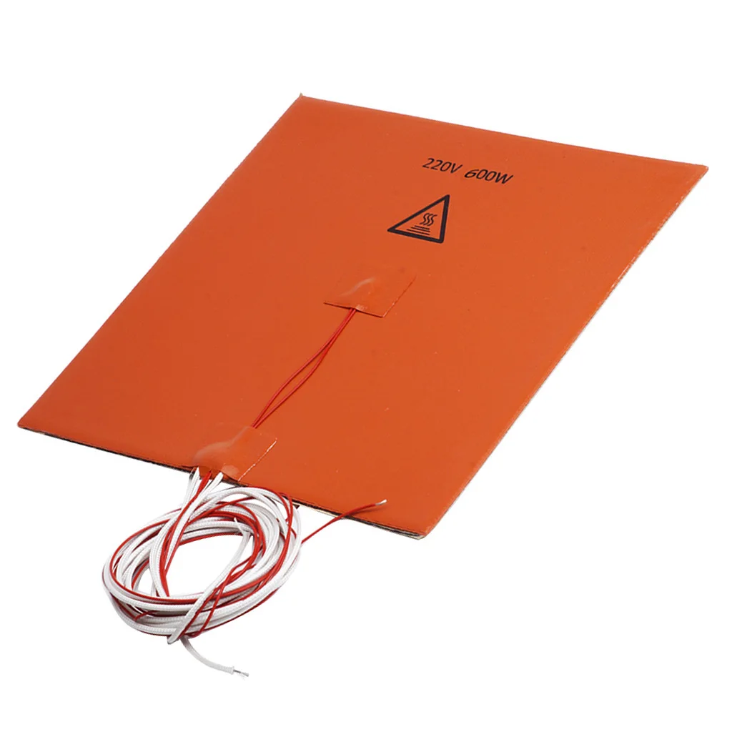 200x200mm 220V 600W Silicone Heater Pad 3D Printer Heated Bed Heating Mat 
