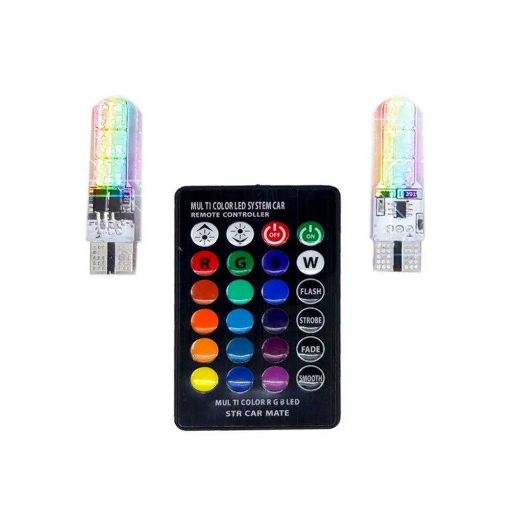 2 шт. автомобильные разноцветные светодиодные лампы T10 w5w 5050 6SMD canbus 194 168|5050 canbus|w5w