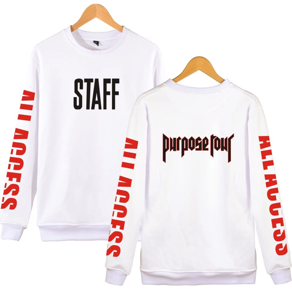 Fashion Justin Bieber STAFF 2018 New Style Capless Sweatshirt Men/Women Kpop sweatshirt out wear for winter autummn Clothes