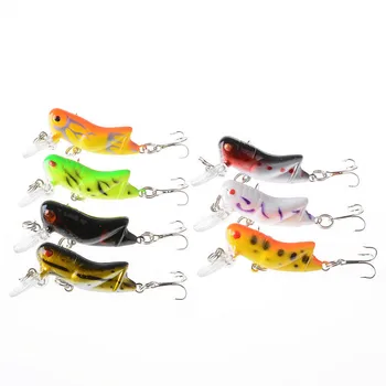 

7Pcs/Lot 4.5cm/4.1g Flying Jig Wobbler Fishing Lure Grasshopper Chub Beetle Dry Flies Realistic Insect Bait For Pike Bass Lure