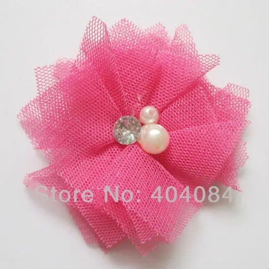 Повязка на голову из тюля с цветами 2 5 дюйма 30 шт./лот|mesh flower|headband accessoriesmesh tulle flowers |