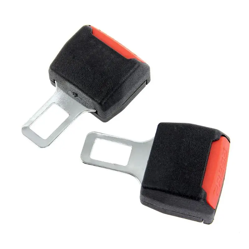 2PCS Universal Car Safety Adjustable Seat Belt Clip Extender Extension Black