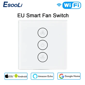

EU/US Tuya Smart Life WiFi Smart Ceiling Fan Switch APP Remote Timer and Speed Control Compatible with Alexa and Google Home
