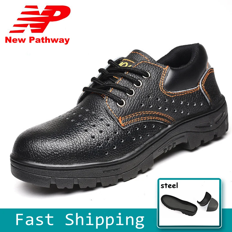 

Cheap Steel Toe Work Safety Shoes Men Lightweight Breathable Non-slip Safety Work Boots Men Outdoor Casual Sneakers MS131