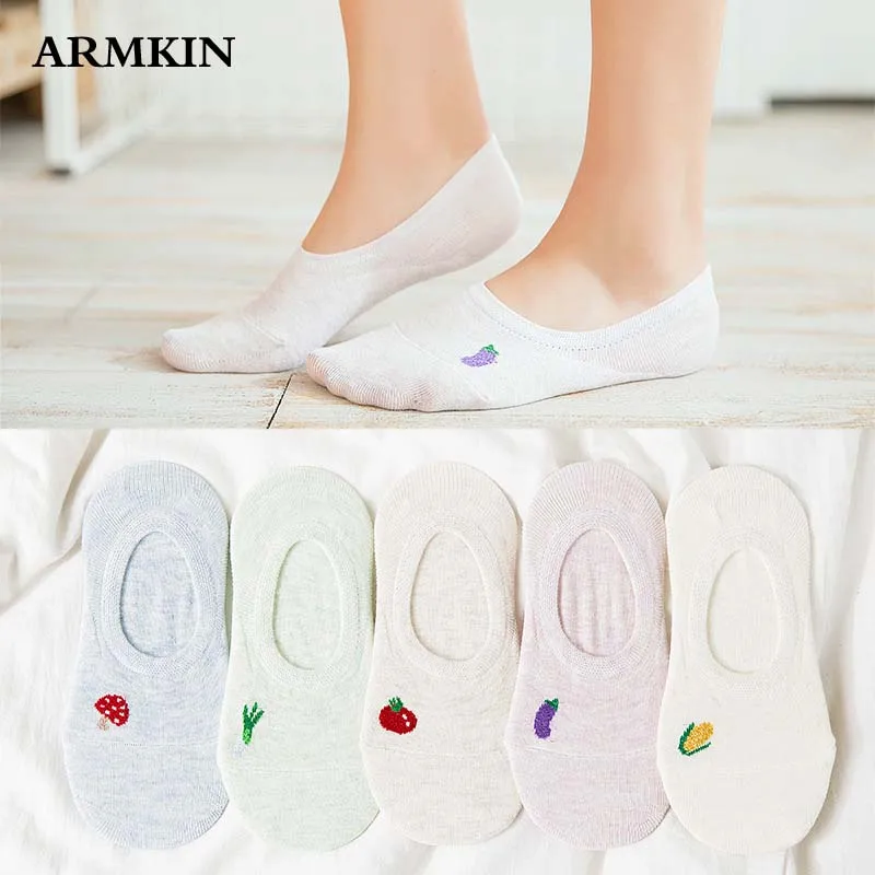 

ARMKIN 5 Pairs/lot Casual Korea Women Socks Cartoon Animal ankle Socks Funny invisible socks Cotton Cute socks calcetines mujer