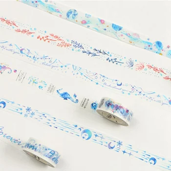 

Ocean Starry Sky Whale Paper Washi Tape Fairy Tale Animal Masking Tapes For Diary Album Scrapbooking Decoration Stationery