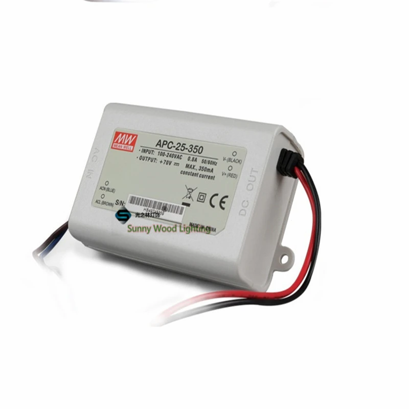 

100-240Vac to 25-70VDC ,24.5W ,350ma constant current power supply,Driver for LED light ,led character APC-25-350