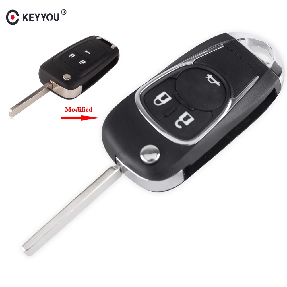 

KEYYOU New style Flip Remote Key Shell For Chevrolet Cruze Camaro Equinox Malibu Sonic Spark Volt 3 Buttons Fob Car Key Case