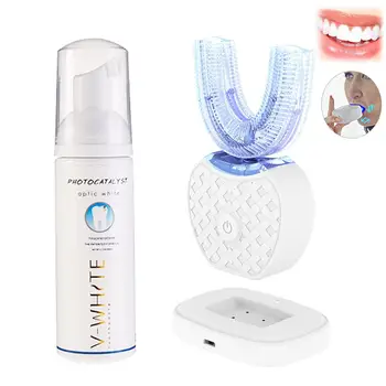 

360 U Ultrasonic Electric Toothbrush Upgraded Teeth Cold Light Whitening Device Ultrasonic Automatic Toothbrush USB Rechargeable