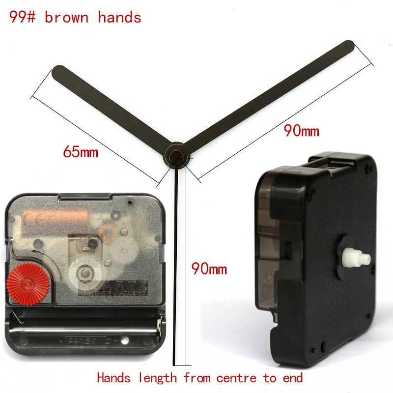 

12888SA Snap In Type wall clock mechanism with 99# brown hands Silent Plastic DIY Clock Accessory kits Sweep Quartz Movement