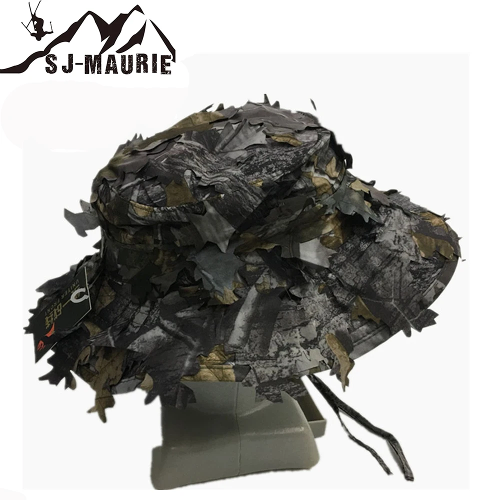 

SJ-Maurie Hunting Camouflage Hat Military Tactical Army Anti-scrape Bionic Leaf Army Camo Hunting Hat Sniper Hidden Jungle Cap
