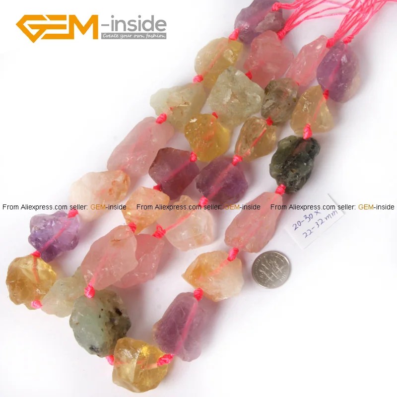 Gem-inside 20-30x22-32 мм 15 дюймов натуральный большой бисер произвольной формы необработанные кварцевые бусины для изготовления ювелирных изделий бисер «сделай сам» для ювелирных изделий