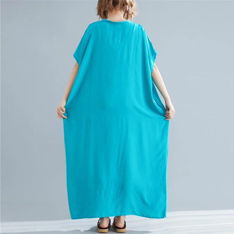 Elegdream Brand Oversized Clothing Plus Size Women Printed Bohemian Long Dress Ladies Casual Summer Maxi Dresses Female Vestidos