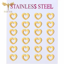 Женские серьги, серьги в виде сердца, серьги-гвоздики из нержавеющей стали, Модные женские ювелирные аксессуары