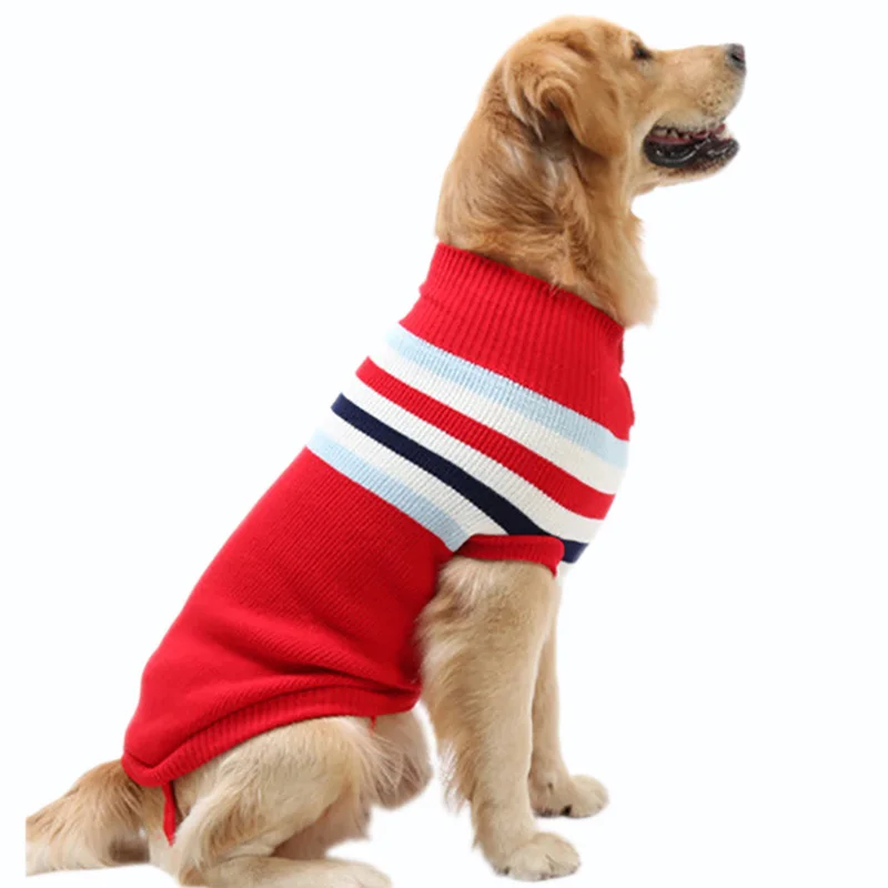 Одежда для больших собак; сезон осень-зима; свитер для собак; утолщенный теплый вязаный собачий пуловер; одежда для домашних животных; золотистый ретривер; Border Collie