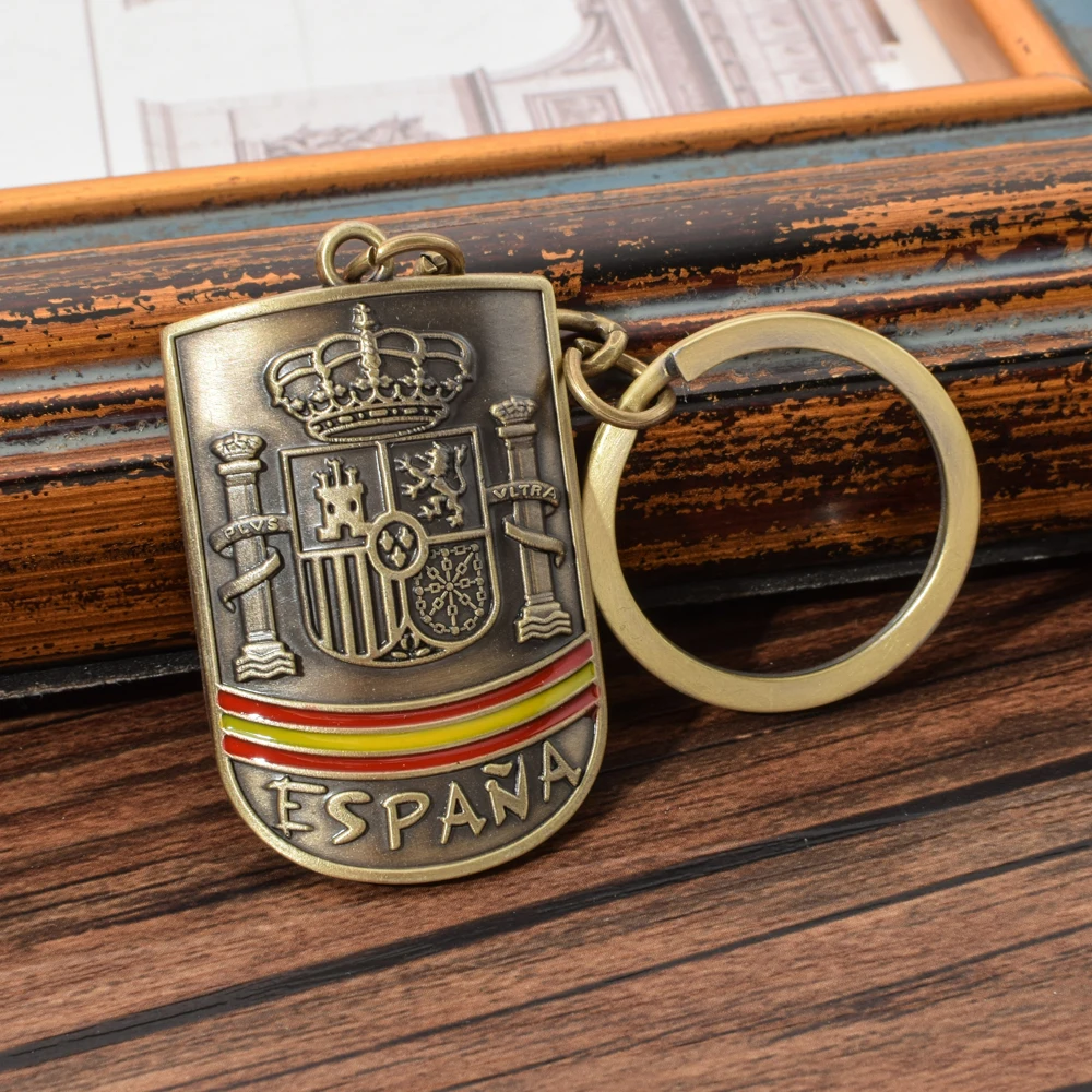Vicney испанская Национальная эмблема брелок античный бронзовый цвет Espana брелок Испания путешествия сувенир брелок подарок для лучшего друга