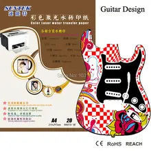 Гитары горка таблички 10 Простыни Детские переноса воды печати Papel принт на лазерном принтере водной горкой этикета Бумага