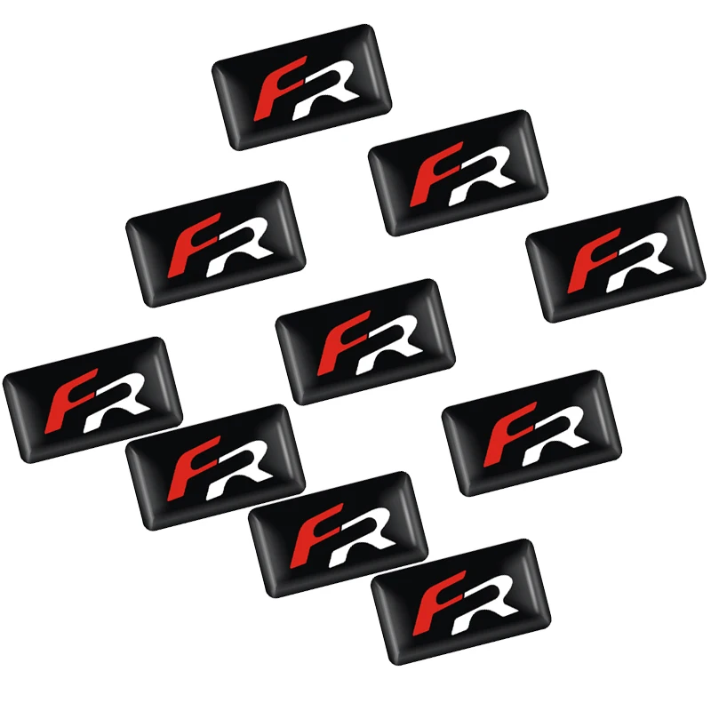 

10pcs Car styling FR small Decorative Badge Hub caps Steering wheel for Seat Leon 2 FR Car Emblem Sticker Auto Accessories