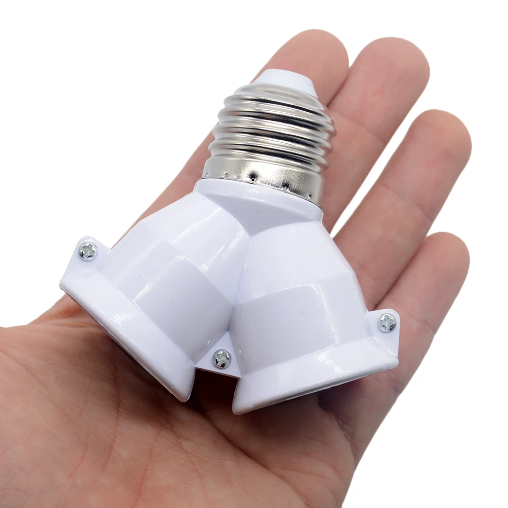 1 шт. белый цвет огнеупорный материал конвертер гнездо преобразования светильник лампа база E27 до 2 E27 держатель лампы конвертер