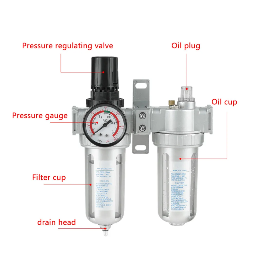 1/" фильтр для воды и масла компрессор давления воздуха указатель фильтра ловушка масла воды инструменты-регуляторы комплект Воздушный фильтр Регулятор