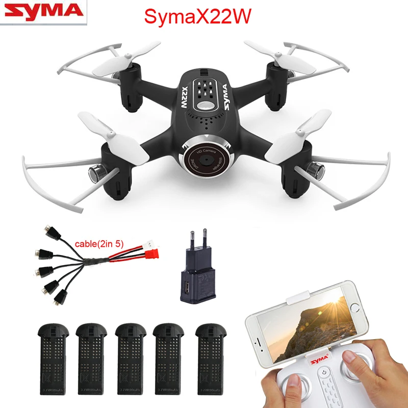 

SYMA X22W RC Helicopter Quadcopter Drone FPV Wifi Real Time Transmission Headless Mode Hover Drones With Camera multi-charging