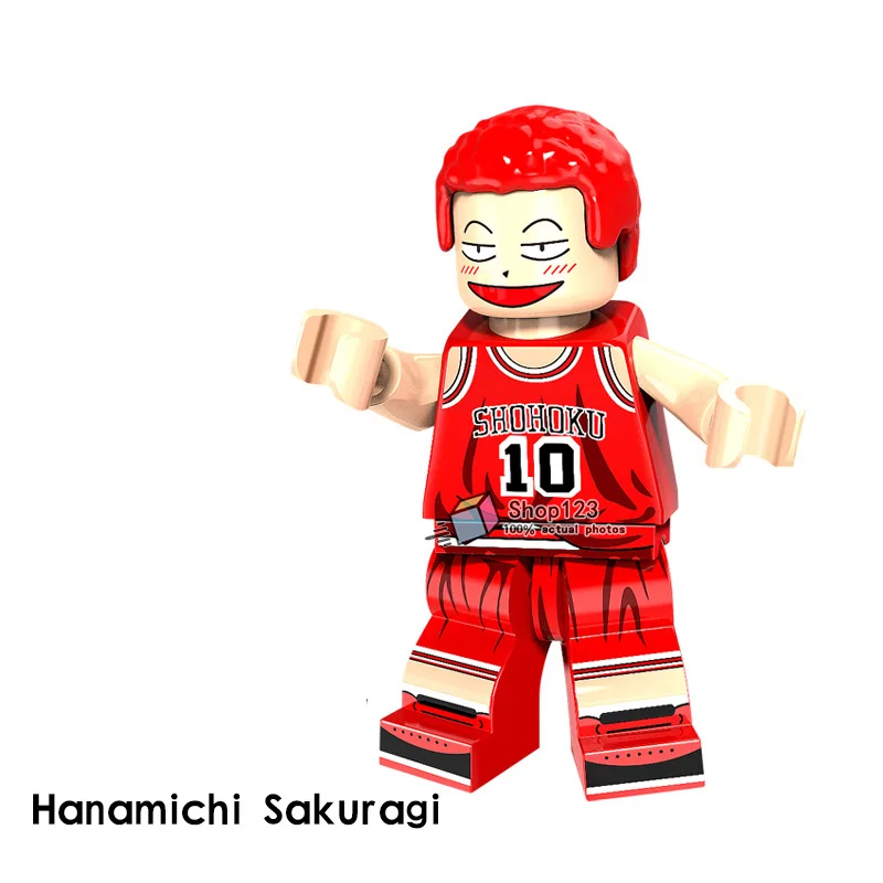 100 шт/лот SLAM DUNKHanamichi Sakuragi Mitsui Hisashi Akagi haruko miyagi Ryota строительные блоки модель детские игрушки PG8092 - Цвет: Серый