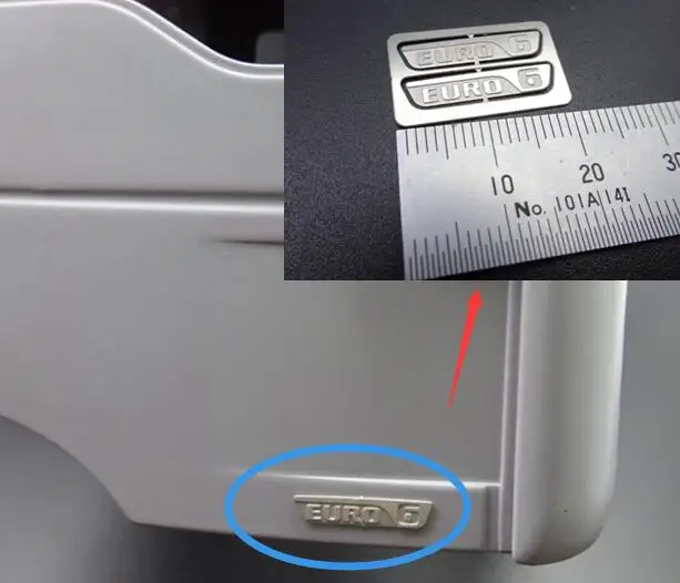 

Euro6 LOGO decorative stickers for air intake for 1/14 LESU Tamiya Tractor Trailer MAN TGX TGS tga 6x4 XLX 56325 56329