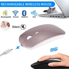 Тонкий Bluetooth беспроводной мышь 1600 точек на дюйм 4 пуговицы Silent mate перезаряжаемые мыши Компьютерные для ноутбука