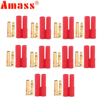 

Amass 4.0mm Banana Gold Bullet Connector Plug With Cover/Protecter Case For RC Battery/ESC/Motor