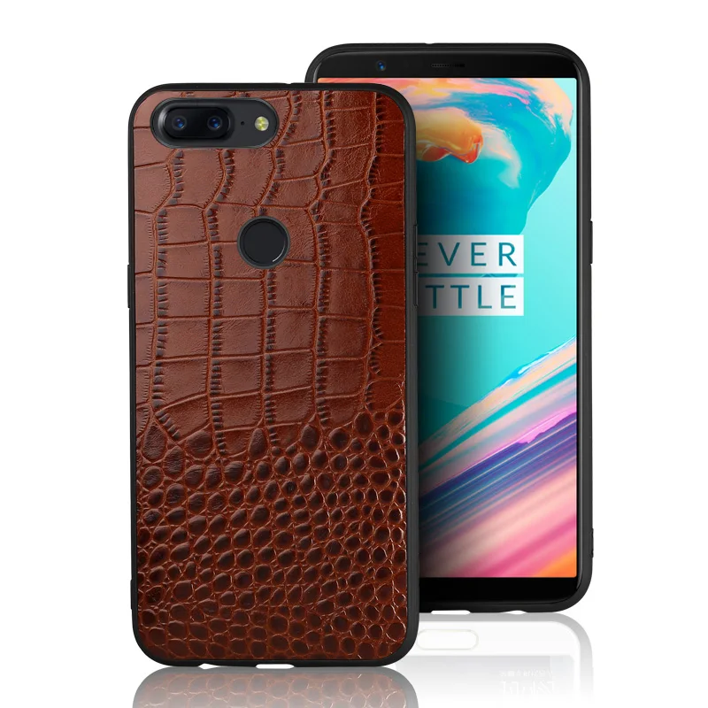 Мягкий чехол из натуральной кожи с узором крокодиловая кожа для OnePlus 5 T phone shell 360