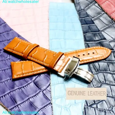 24mm Modish Tan All Genuine Leather Unisex Watch Band Straps WB1037E24GB
