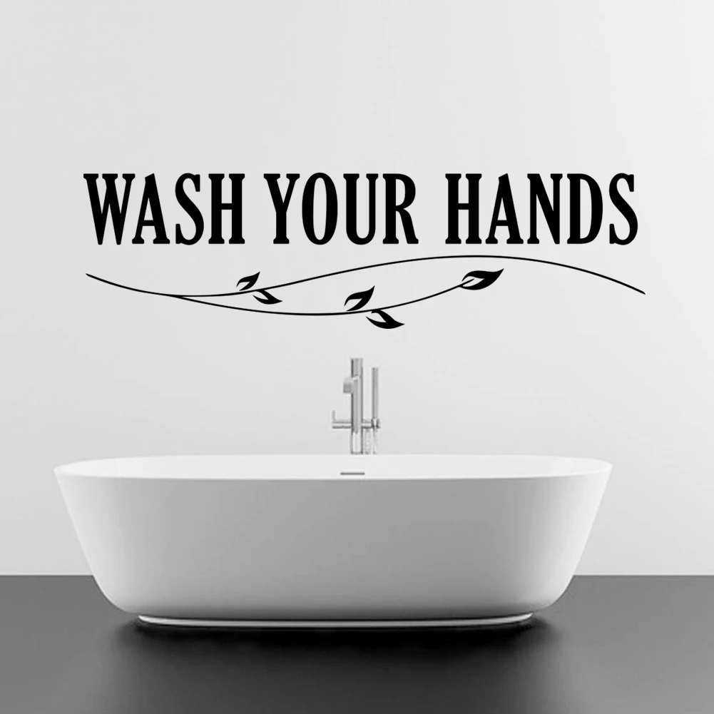 Creative Wash Your Hands Letters Wall Stickers For Bathroom Toilet Wall Stickers For Bathroom Toilet