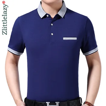 

2019 brand casual summer pocket short sleeve polo shirt men poloshirt jersey solid mens polos tee shirts dress fashions 52046