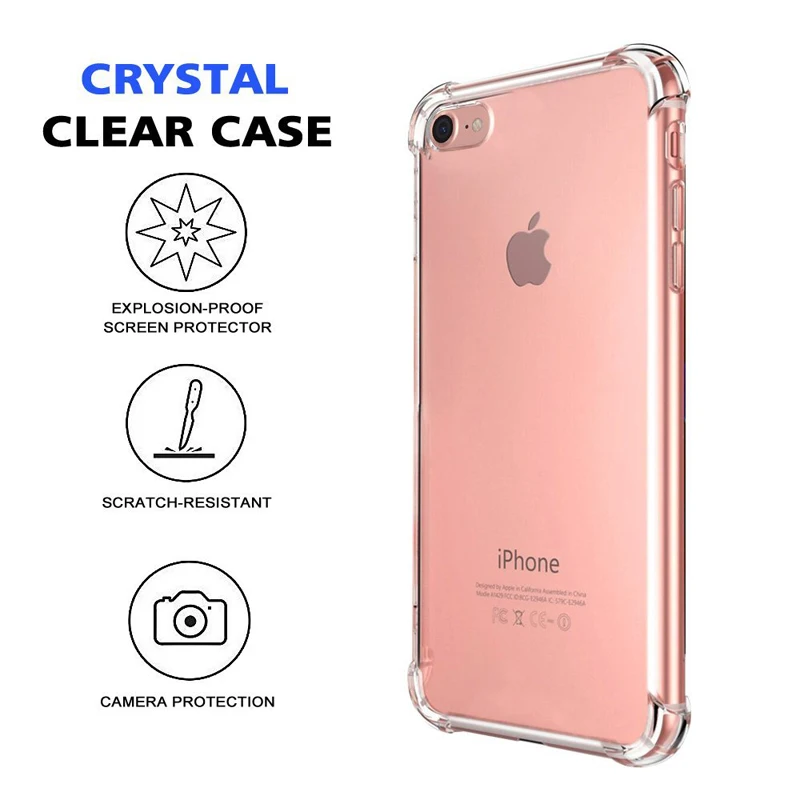 Portefeuille For iPhone X Case Transparent Silicone Shockproof Phone Case Cover For iPhone 7 Plus 8 6 6S 5 5S SE 10 Accessories (6)