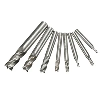 כרסום cnc 10pcs / Set 2-12Mm End Mill סט HSS 4 להבים חליל כרסום קאטר נתב Bit Cnc מיל המקדח עבור כלי עבודה (2)