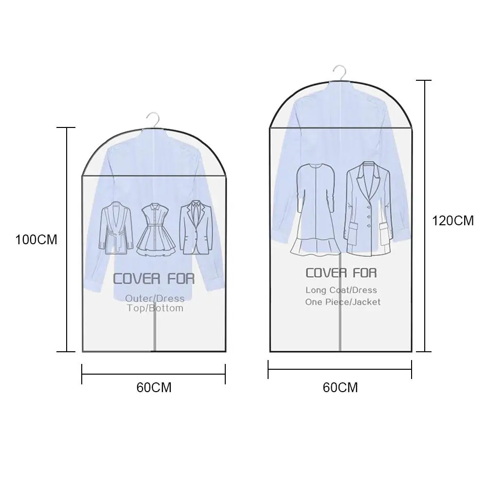 Чехол для одежды для защиты от пыли Водонепроницаемый моющийся для домашнего подвесного типа пальто костюм Защита сумка для хранения пальто Обложка органайзер для гардероба