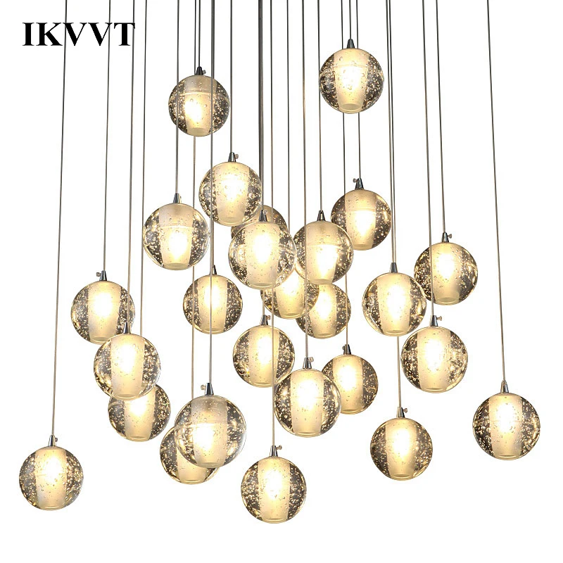 

IKVVT E27 Modern Hanging Lamp Crystal Minimalist Design Pendant Lights Decoration Living Room Dining Room Bedroom Bar Decor Lamp