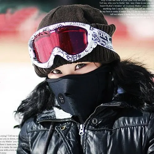 Cuello cálido media máscara de cara de invierno deporte máscara a prueba de viento bicicleta ciclismo máscara esquí Baberos esquí Snowboard al aire libre mascarillas polvo
