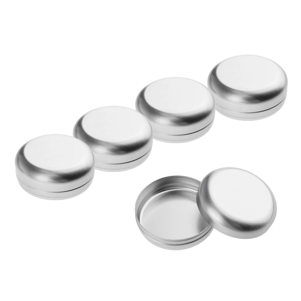 5pcs Empty Tin Case For Lotion Bar Soap Hair Wax Skin Moisturizers Aluminum High-Grade Aluminium Anti-Rust Durable & Reusable