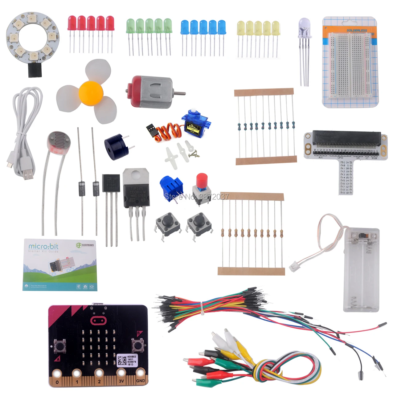

DIY Starter Kit Breadboard Adapter SG-90 Mini Servo TMP36 Temperature Module for BBC Micro:bit Microbit Learning Programming