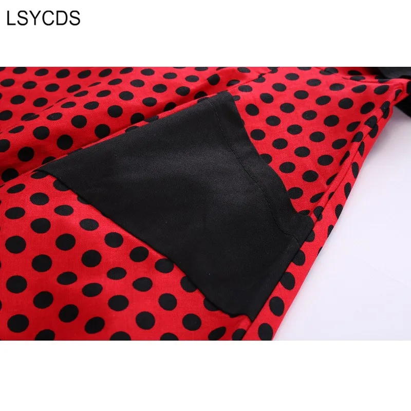 Женское винтажное платье LSYCDS Элегантное повседневное вечернее до колена с
