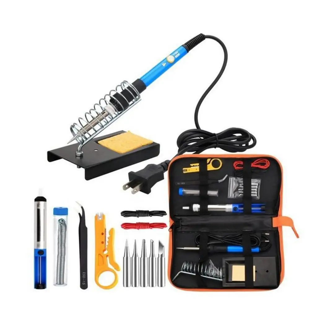 

110V 60W EU US Plug Electric Soldering Iron Set Kit With 20W Glue Gun Adjustable Temperature Welding Soldering Iron Kit