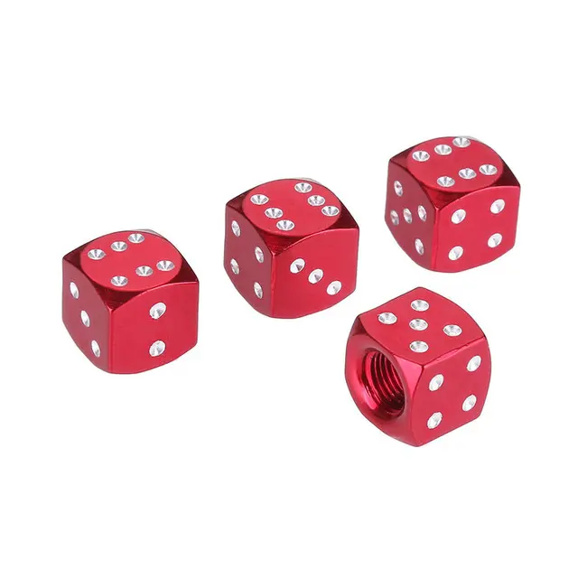 4pcs/lot Aluminium Dice Valve Caps Tire Air Valve Stem Caps For Car