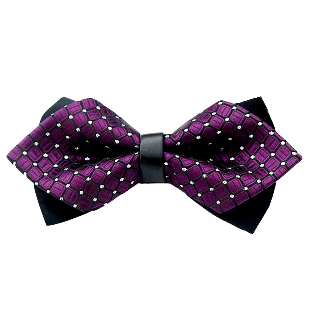 Солидный взрослый унисекс классический модный Свадебный Праздничный необычный регулируемый галстук-бабочка мужские галстуки - Цвет: Purple