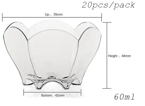 Акция-вечерние поставщики, одноразовая пластиковая посуда, 65*65 мм прозрачная мини Современная квадратная десертная тарелка/блюдо, 20/упаковка - Цвет: Transparent