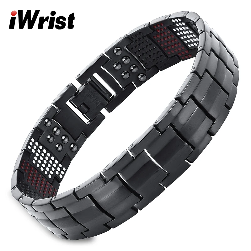 IWrist 2018 Магнитный чистый титановый браслет для мужчин черный 4в1 ve ионы Германий