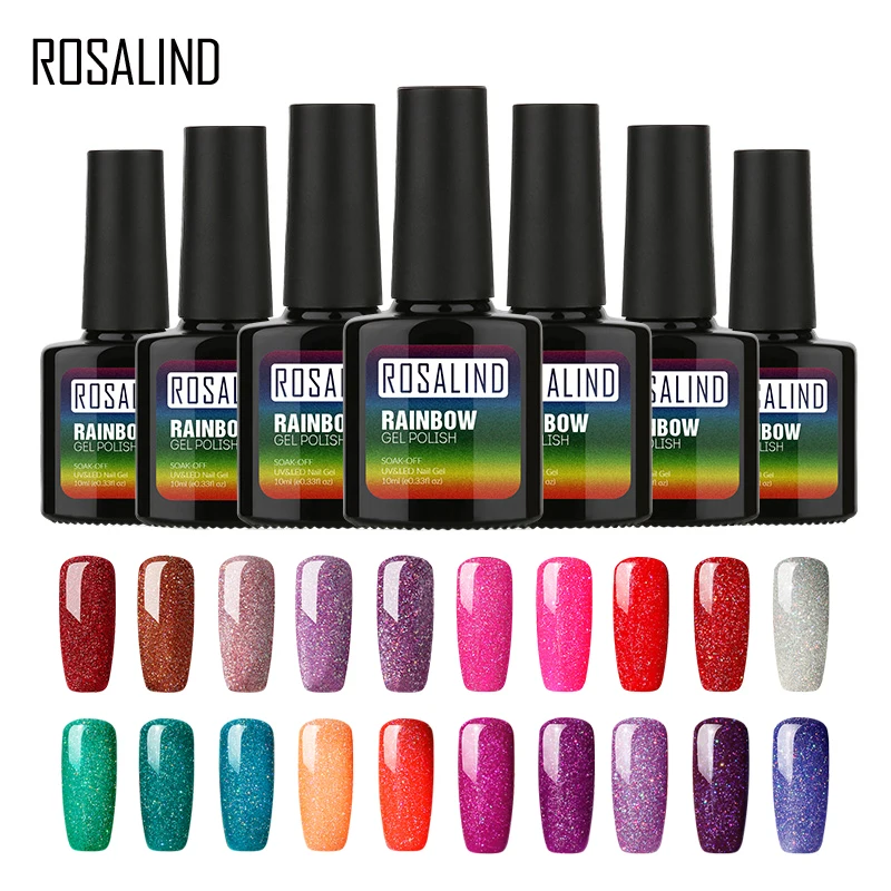 

ROSALIND Gel Varnish Hybrid Nail Extension Polish for Set 10ML rainbow R01-29 semi-permanent UV Manicure for Nail Art Gel Polish