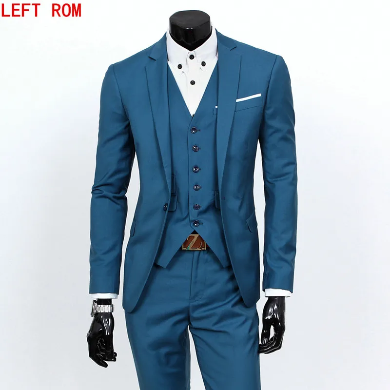 men suits 2018 Slim Fit Business Three-piece Suits Male groom Party dress Man Wedding Blazers Sets  ( jacket + vest + pants )